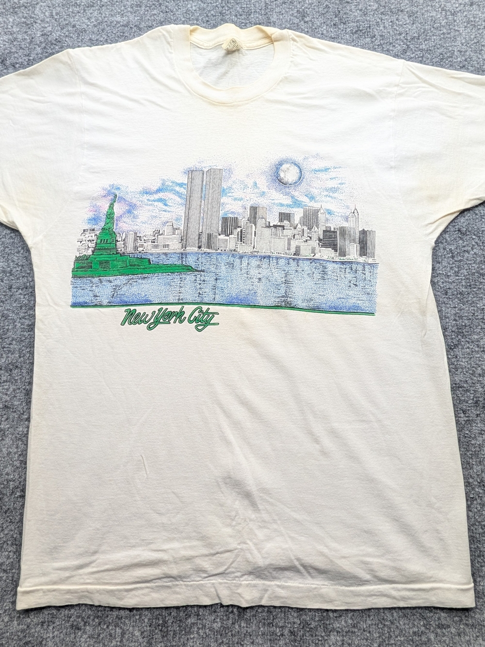 New York City Skyline Graphic Tee - Cream